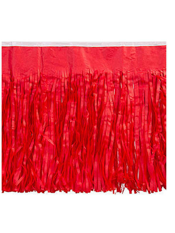 Red Tissue Fringed Drape