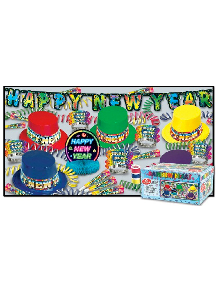 Rainbow Blast New Years Eve Pack For 10 People                       