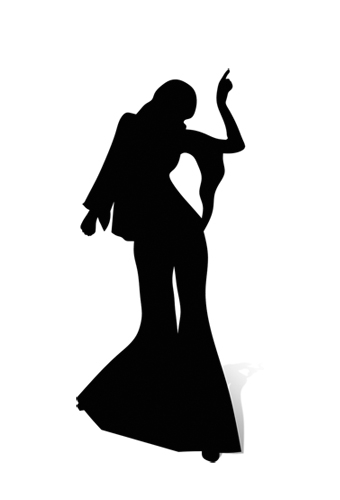 Disco Dancer Female - Silhouette Cardboard Cutout