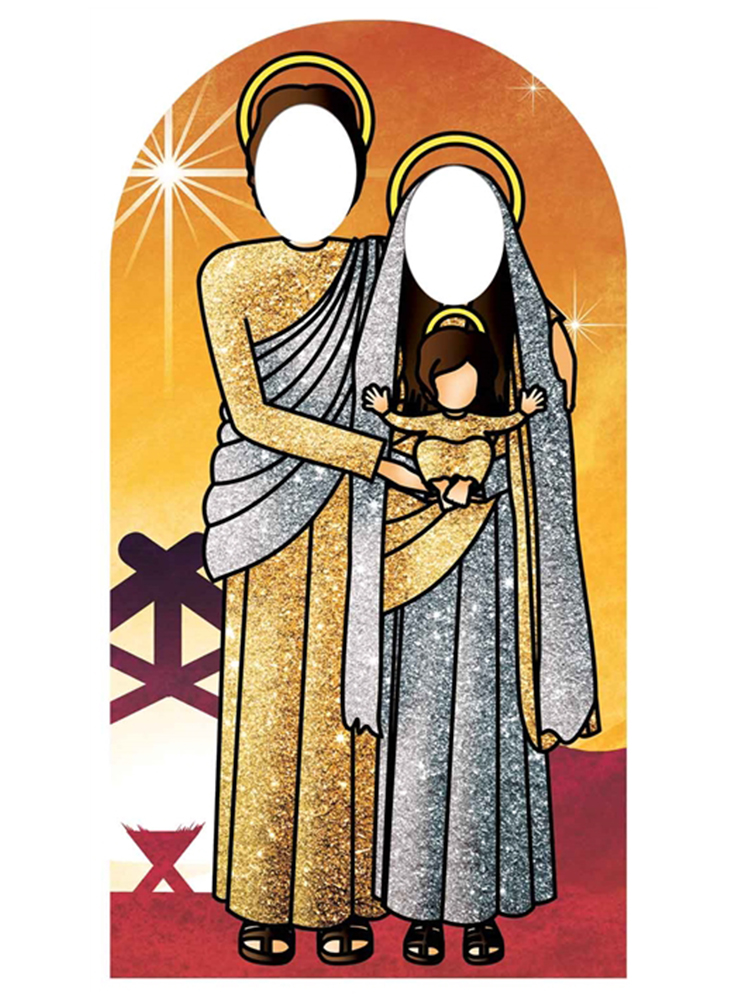 Holy Religious Sacred Family (Sunset Gold and Silver) Adult Stand-in