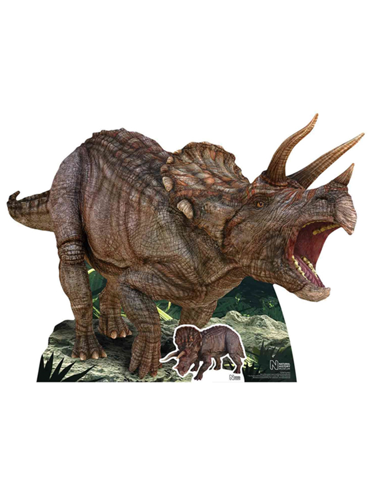 Triceratops Natural History Museum with Mini Tabletop Dinosaur Cutout