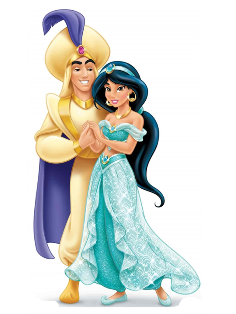 Princess Jasmine and Aladdin Mini Cardboard Cutouts