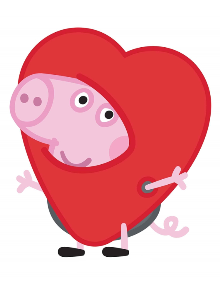 George Pig Heart Lifesize Cardboard Cutouts/ Standee/ Stand Up