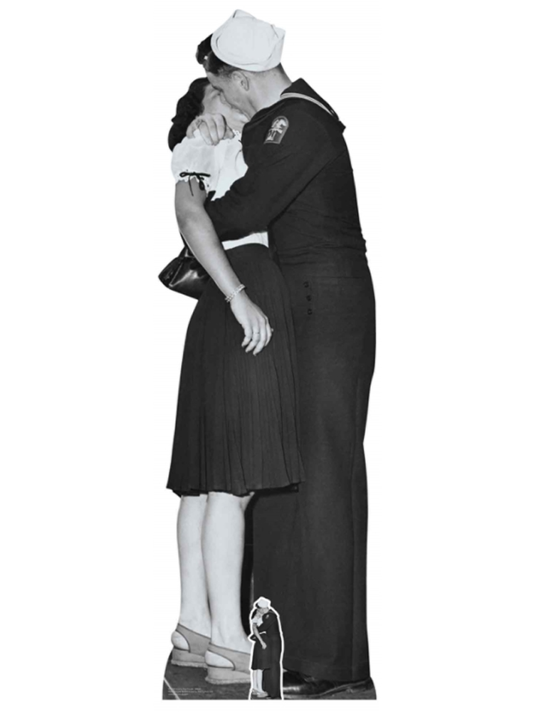 Victory Day Couple (Black and White) Cardboard Cutout 