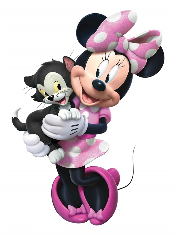 Pink Minnie Mouse and Figaro Cardboard Cutout