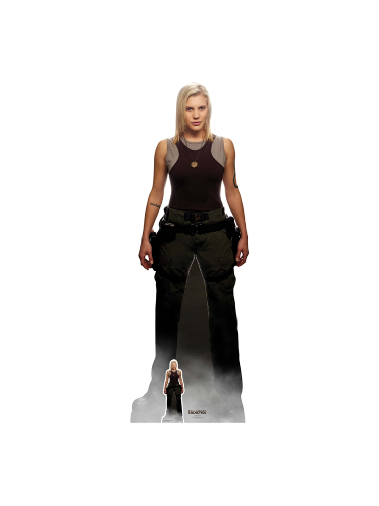 Kara Thrace Starbuck Katee Sackhoff Battlestar Galactica Lifesize Cardboard Standee with Free Mini Standee