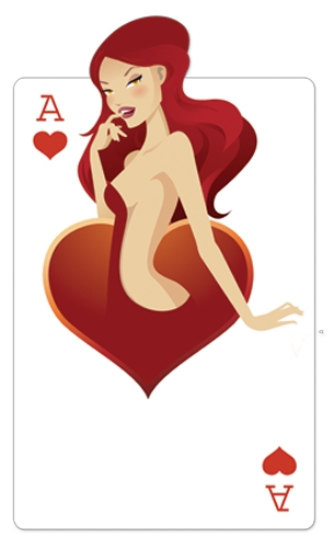 Ace of Hearts 'Babe' Playing Card - Cardboard Cutout