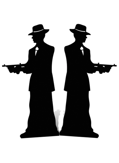 Gangster silhouette (double pack) Black - Cardboard Cutout