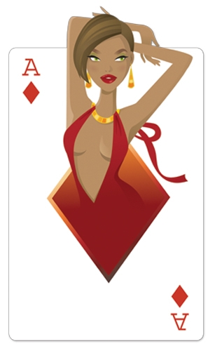 Ace of Diamonds 'Babe' Playing Card Vegas Style Cutout