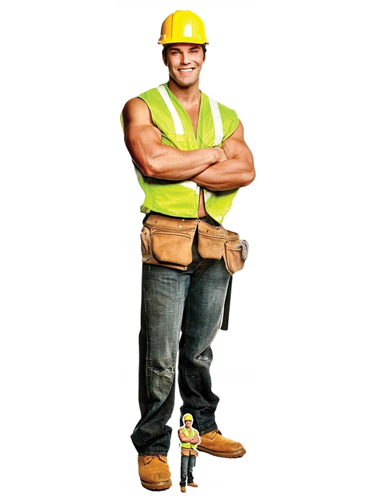 Construction Chippendales Lifesize Cardboard Cutout with Free Mini Standee