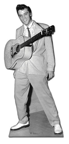Elvis Guitar hanging from neck Cardboard Cutout