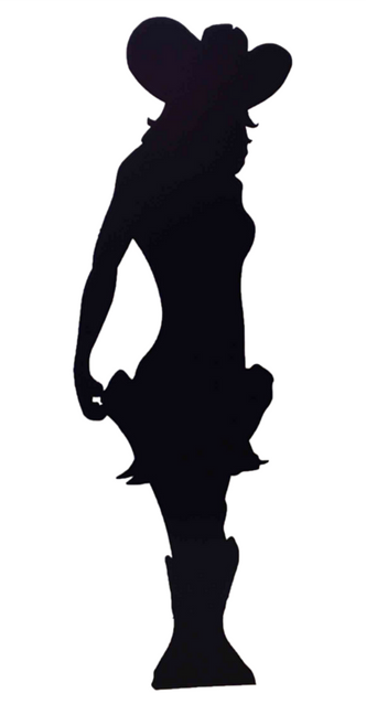 Cowgirl (Silhouette) Black Lifesize Cardboard Cutout - Novelties ...