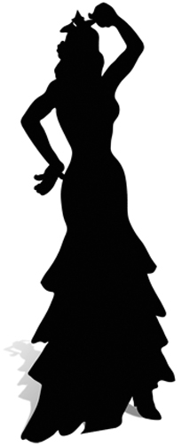 Flamenco Dancer (Silhouette) Black - Cardboard Cutout
