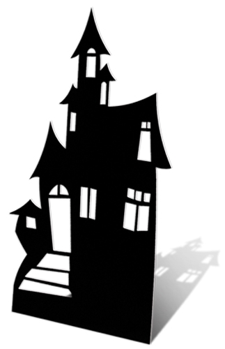 Small Haunted House (Silhouette) - Cardboard Cutout