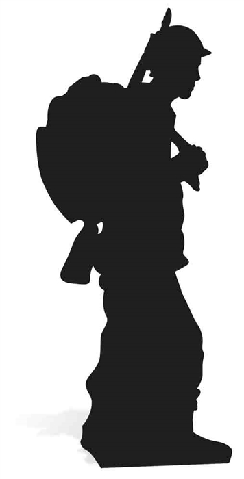 Soldier Silhouette Black 1918 Centenary - Cardboard Cutout