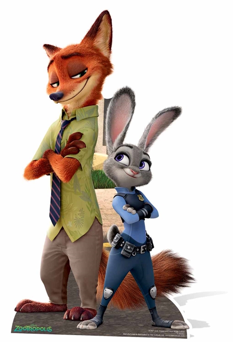 Officer Judy with Sidekick Nick Cutout