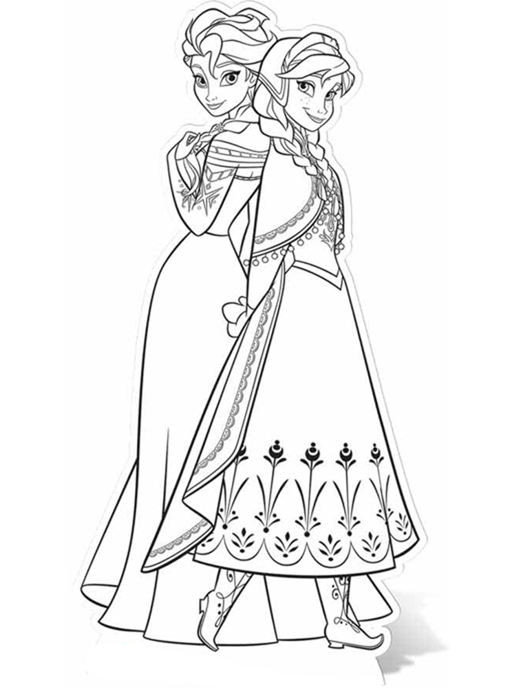  Anna & Elsa Colour-In Cutout