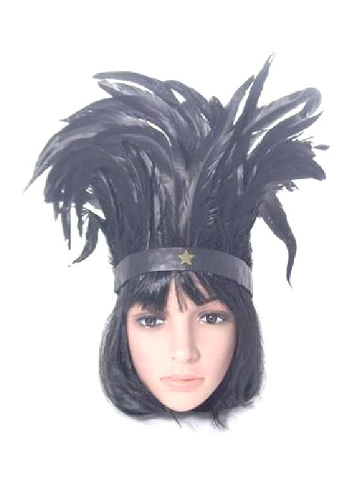 Feathered Headdress - Black Feathers