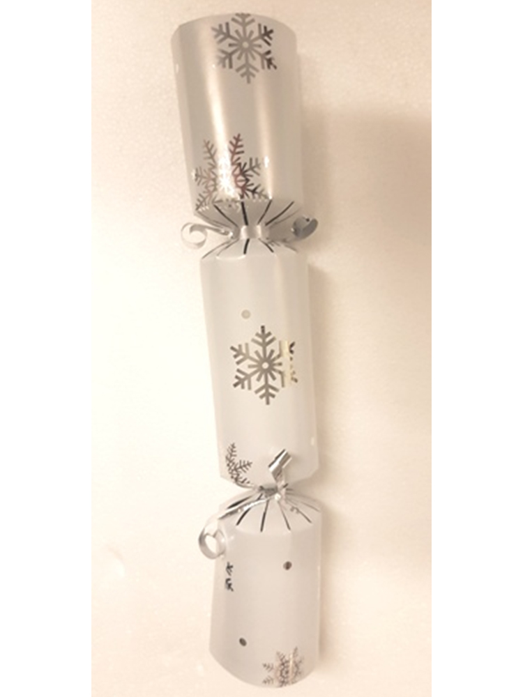 10" White with Silver Snowflake Cracker - 100 