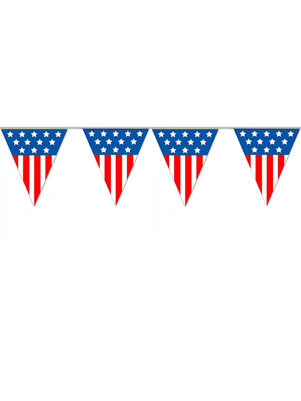 USA Triangle Plastic Bunting