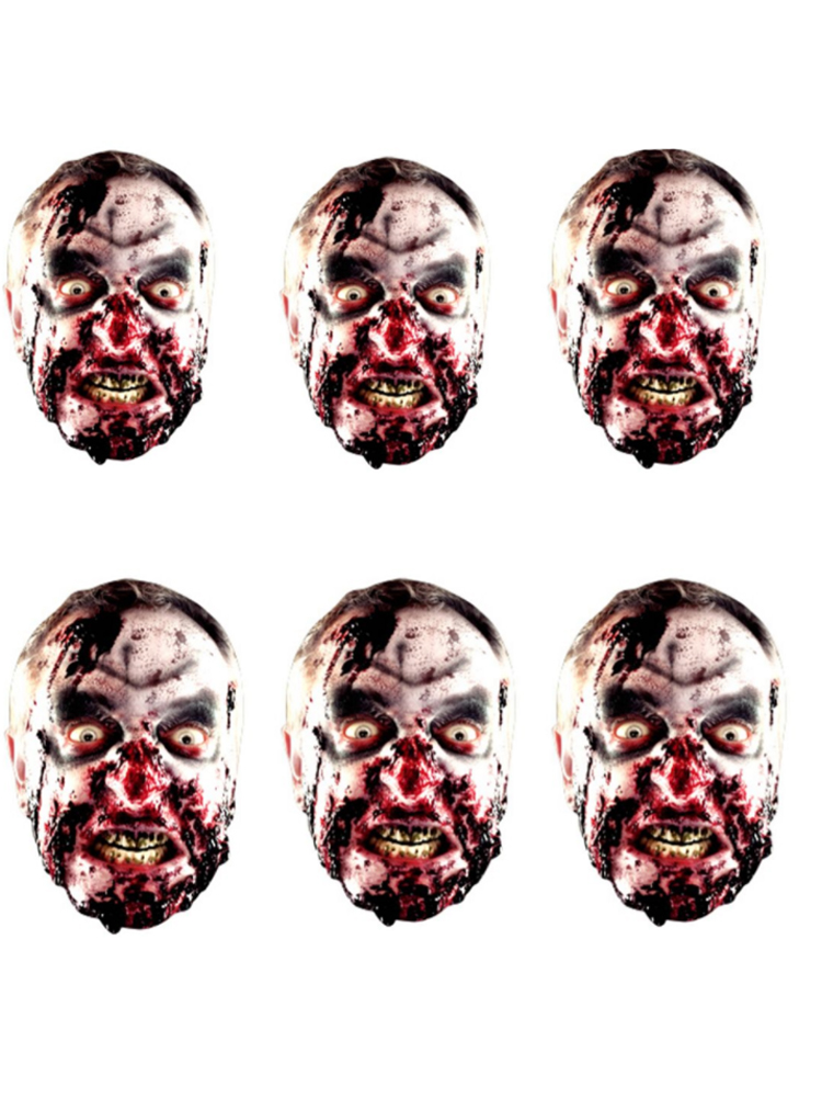 Six Pack Zombie Face Masks 