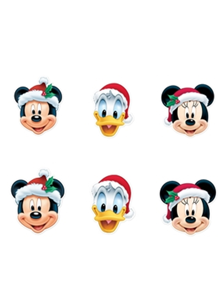 Disney Christmas Masks Six Pack Mickey Mouse, Minnie Mouse and Donald Duck  Ideal for Christmas Parties - Novelties (Parties) Direct Ltd