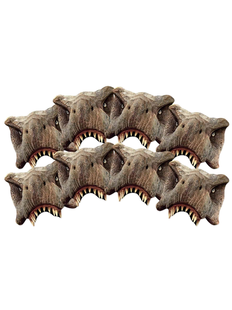 8 pack T-Rex Half Mask (Jurassic World) Dinosaurs Tyrannosaurus Rex