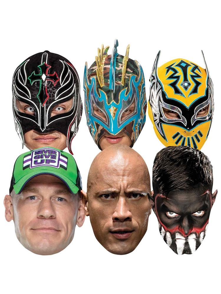 WWE Multipack Wrestler Masks includes Sin Cara Kalisto Rey Mysterio Finn Balor John Cena The Rock