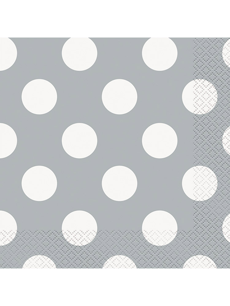 Silver Dot Lunch Napkins 
