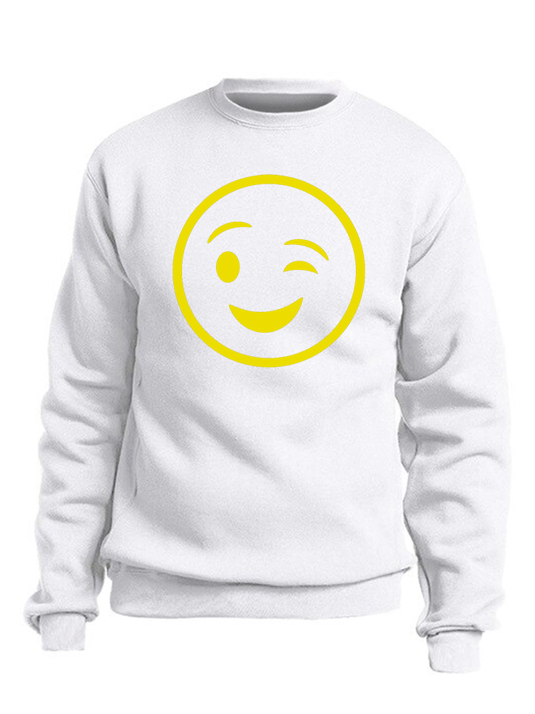 Custom Smiley Wink Face Design Sweatshirt/Hoodie 