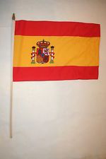 Spain Hand Held Flag- with crest