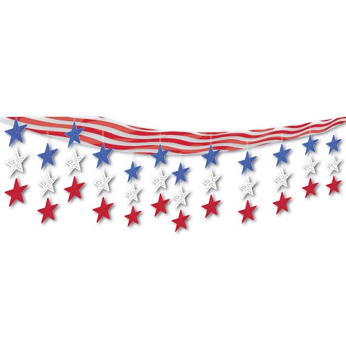 Stars & Stripes Ceiling Decor 12" x 12'