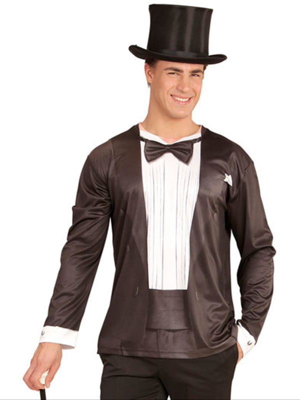 long sleeve tuxedo t shirt