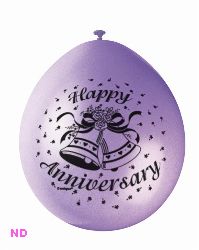 Balloons 'HAPPY ANNIVERSARY' 9" Latex (10) 