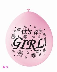 Balloons 'IT'S A GIRL'  9" Latex Balloons Pink (10)     