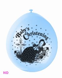 Balloons 'BABY CHRISTENING' 9" Latex Balloons Blue (10)    