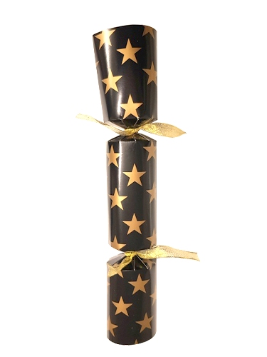 12" Black with Gold Star Cracker - 25
