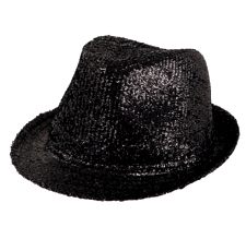 Black Lurex Gangster Hat 