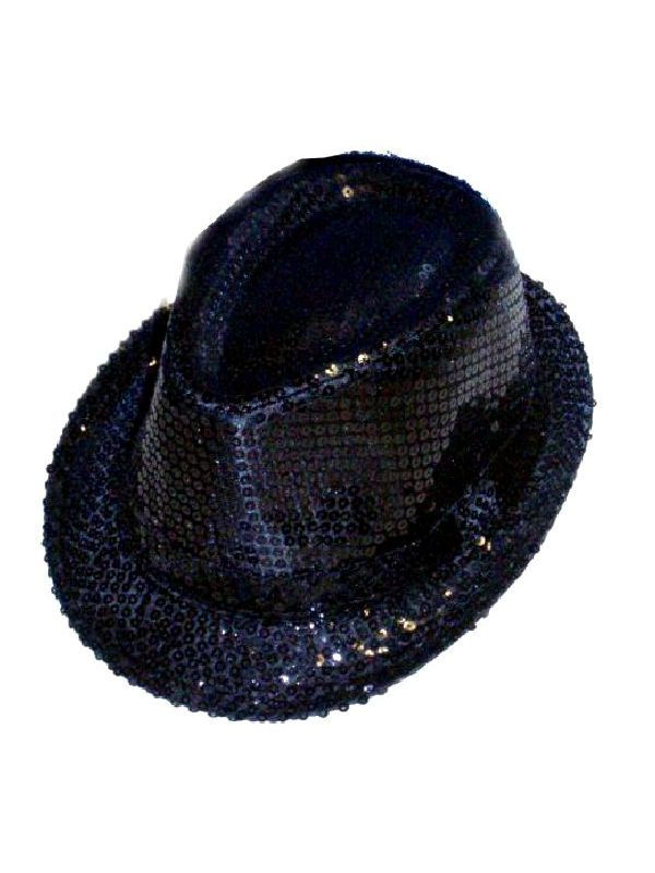 Sequin Gangster Hat - Black