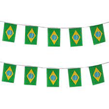 Brazil Flag Bunting Rectangular Flags 6m long 20 flags Polyester