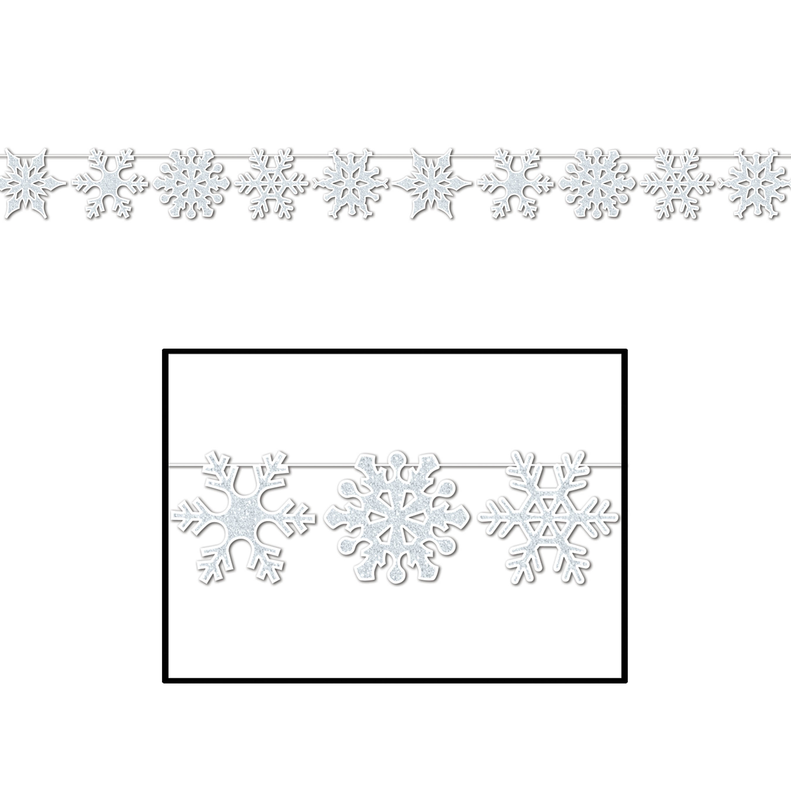 Glittered Snowflake Streamer 