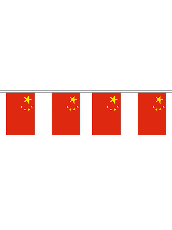 China Flag Bunting Rectangular Flags 6 Mtr long 20 flags Polyester * 1 in stock  *