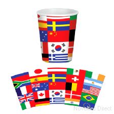 International Flag Cups ( 8 cups per pack)