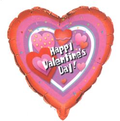 Foil Balloon 'HAPPY VALENTINES'S DAY' Cute Red And Pink Heart Shaped Foil 18" (requires Helium)* 1 only in stock *