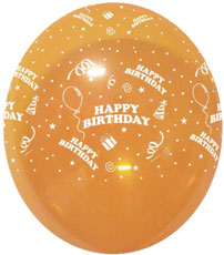 Balloons HAPPY BIRTHDAY With Presents Ass Crystal Cols 12" Bag Of 25 