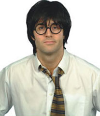 SCHOOLBOY Set Black wig and glasses * 1only in stock *