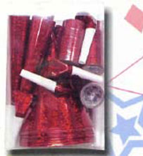 Party Pack For 24 People Red Holographic. Packed in a see through box.  