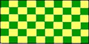 Check Green And Yellow Flag 5ft x 3ft  With Eyelets For Hanging