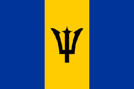 Barbados Flag 5ft x 3ft  With Eyelets For Hanging