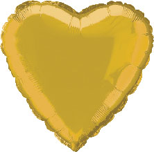 Foil Balloon Heart Solid Metallic Gold 